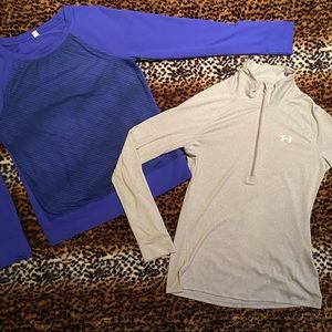 💜 UNDER ARMOUR 💜 BUNDLE of 2 Tops LS ~ Super Cute ~ Great Condition